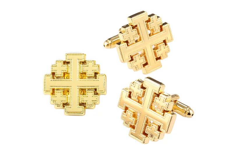 

The Vatican Library Collection Gold-Tone Jerusalem Cross Cufflinks and Pin