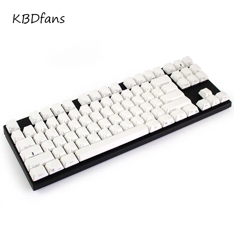 

Free shipping Side printed PBT keycaps black keys for wried mechanical gaming keyboard cherry profile 87keys keycap