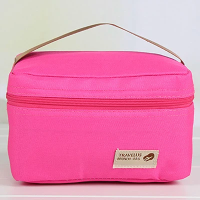 Практичные маленькие портативные сумки для льда, 4 цвета, нейлоновая сумка-холодильник, термос, Ланч-бокс, пакет для пикника, Bento box, Термосумка для еды - Цвет: rose