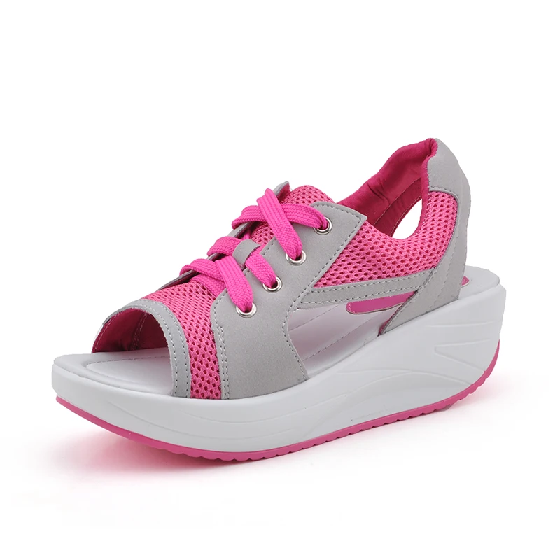 Летняя дышащая женская обувь для бега; сандалии для женщин; Ультралегкая Свинг; повышенная платформа; сандалии; женская обувь для бега; 18m5