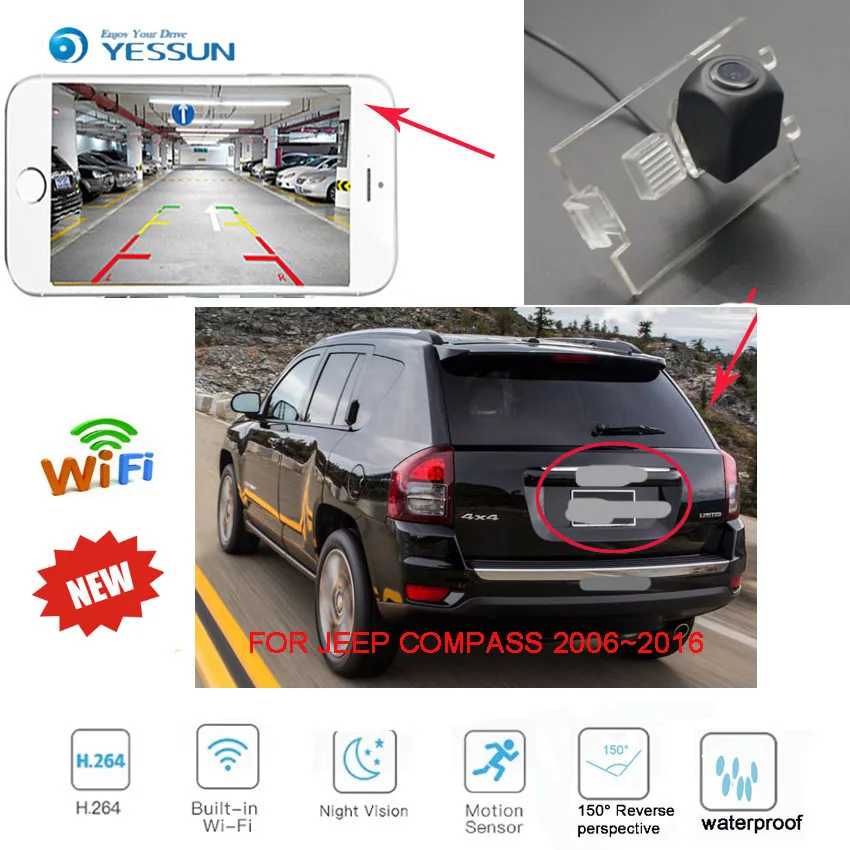 YESSUN для JEEP Compass 2006 ~ 2016 работает с телефоном android экран реверсивная Беспроводная HD