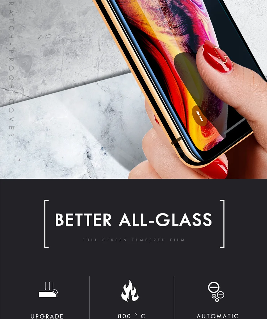 ZNP 10D Защитное стекло для iPhone 6 6s 7 8 plus XR X XS стекло полное покрытие iPhone Xs Max защита экрана закаленное стекло