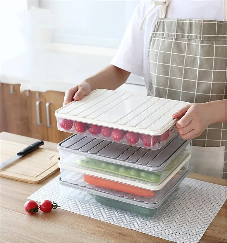 

Kitchen Refrigerator Food Storage Box Container with Lid Sealed Crisper Keep Food Fresh Storage Box Organizer Case