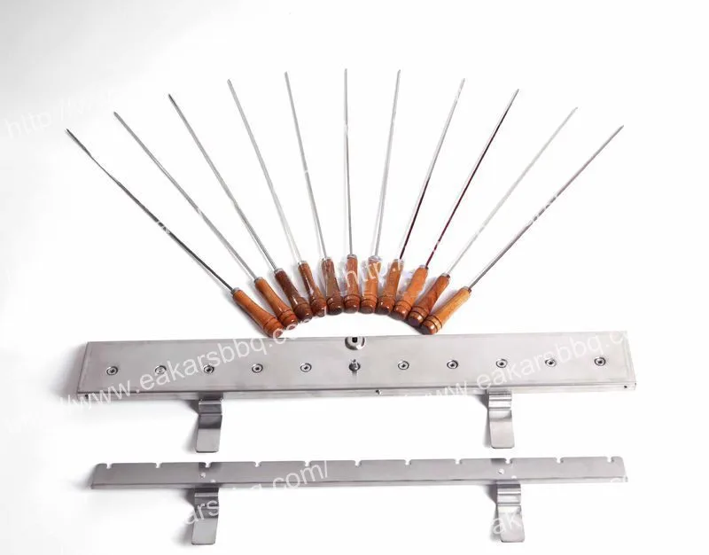 

side Gearbox Set with 11 Stainless Steel Kebab Skewers Side Gearbox Sets/Small Cyprus grill mechanism