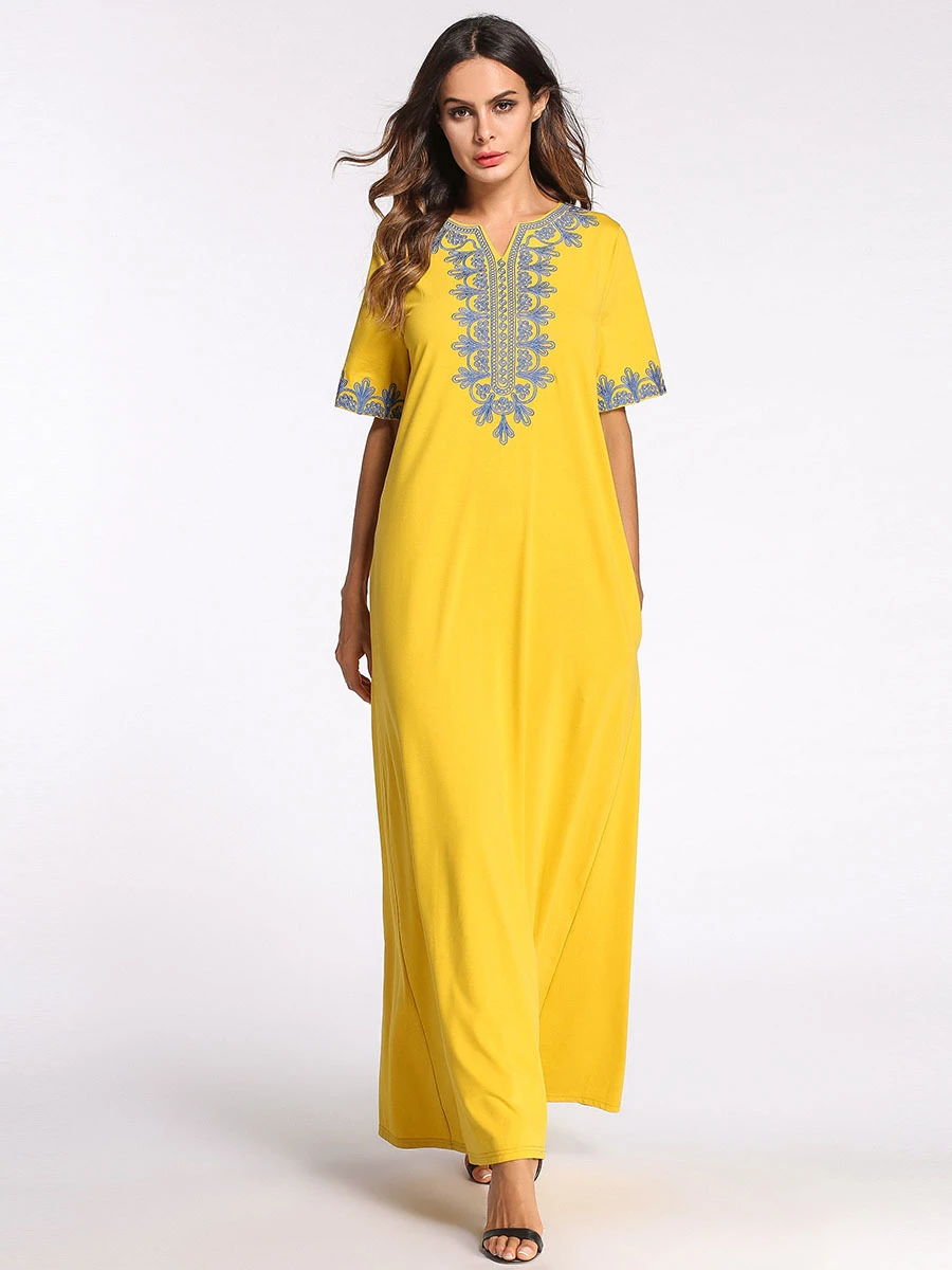 BAIBAZIN Африка riche Базен платье для женщин Национальный Ветер Тяжелый вышивка стеганый Халат плюс размеры желтый
