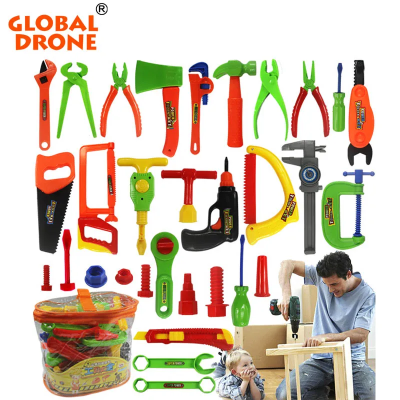 Global font b Drone b font Pretend Play Classic Gardening Tool Toy Repair Tools Toy Set