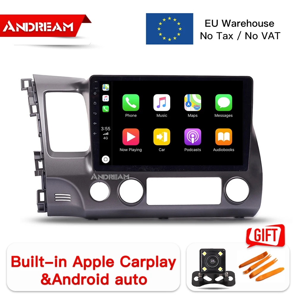 

10.1 Inch Android 8.1 2G+32G carplay Car GPS Navigation Head Unit Multimedia for Honda Civic 2004-2011 Stereo Bluetooth Radio