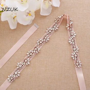 

Rhinestones Bridal Belt Rose Gold Crystal Belt Diamond Bridesmaid Dress Belt For Wedding Accessories ZZY147RG