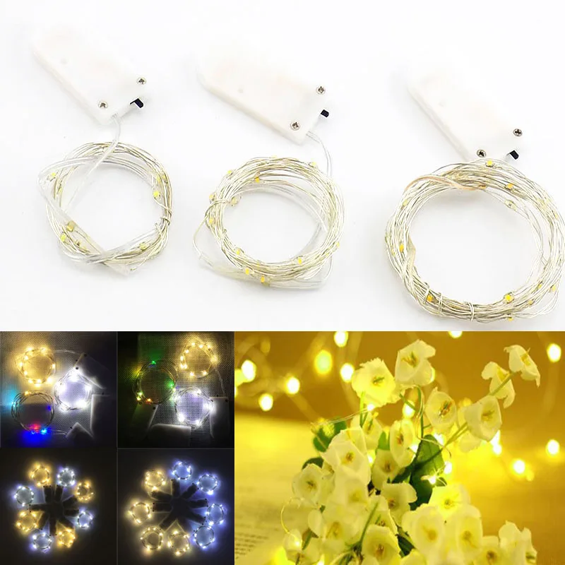 10 20 30 Led Strip Light Battery Operated Led Copper Wire String Fairy Lights For Outdoor Garland Christmas Wedding Decoration Led Strips Aliexpress
