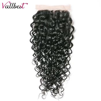 

Peruvian Water Wave Lace Closure 100% Human Hair Closure 4X4 Natural Black 120% Density Free Part Remy Lace Closure Vallbest