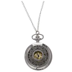Большой Золотой Уход за кожей лица карманные часы ожерелье Для женщин Для мужчин кварцевые карманные часы