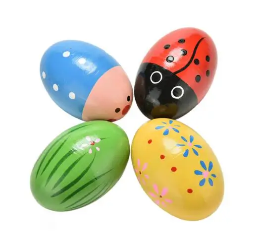 

Children Wooden Sand Eggs Instruments Percussion Musical Toys Colors Random