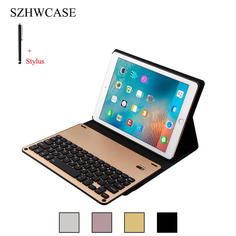 

For iPad Pro 9.7 inch 2016 Wireless Bluetooth Keyboard Case For iPad Pro 9.7 2016 Tablet Aluminum Alloy Flip Stand Cover+Stylus