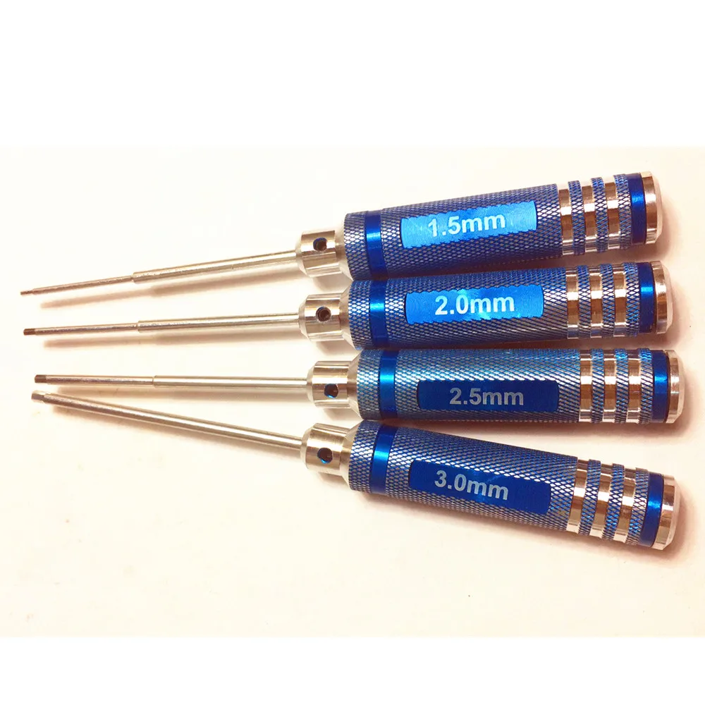 

RC Tools Hexagonal Titanium Coated Hardened 1.5 2.0 2.5 3.0mm Screwdriver For Heli Heli Toy
