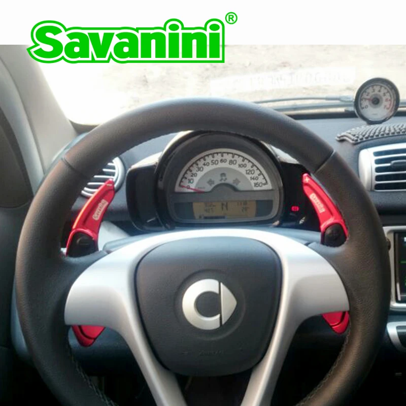 

Savanini Aluminum Steering Wheel Shift Paddle Shifter Extension For Smart Fortwo and Forfour auto car accessories car styling