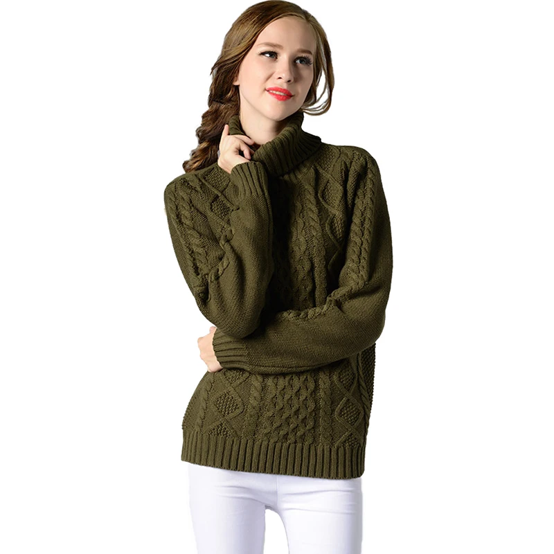 Новая Водолазка вязаные свитера женские 2019 Осень Зима утолщаются пуловер женский с длинным рукавом Свободные дна свитера 6 цветов 2436