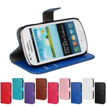 Case para Samsung galaxy S3 mini cubierta del cuero del tirón Fundas Capa teléfono inteligente teléfono celular casos estuche genuino cartera de accesorios de bolsas