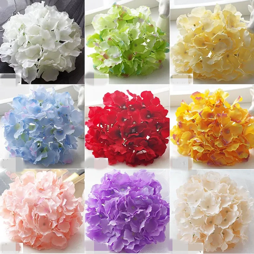 

30p Artificial Hydrangea Flower Heads 6.7" Plastic Flowers 54 petal/Hydrangea Head for Wedding Party Centerpieces Floral Decor