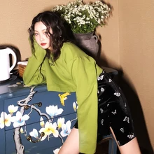 Холодный ветер юбка слово юбка студент короткие бархатные высокая талия Сплит юбка