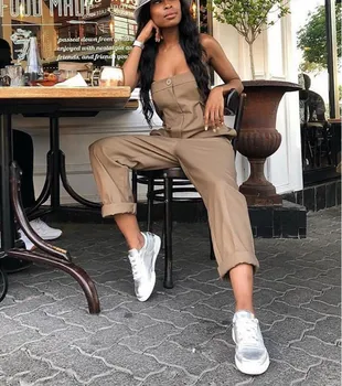 

Summer Womens Solid Bandage Party Long Playsuit Loose Ladies Wide Leg Long Jumpsuit Romper Sexy Female Off Shoulder Jumpsuits