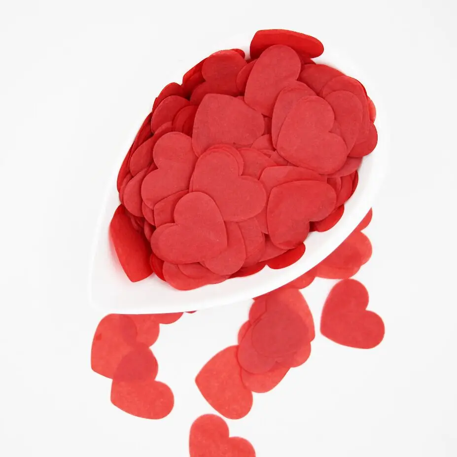 

Wedding Confetti Hearts - Red paper heart punches - Tiny Table Confetti