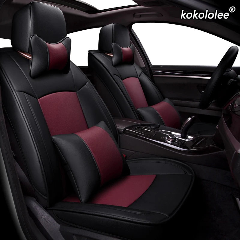 Кожаные чехлы на сиденья автомобиля kokololee для PEUGEOT 206 207 301 307 408 308s 308 508 3008 2008 4008