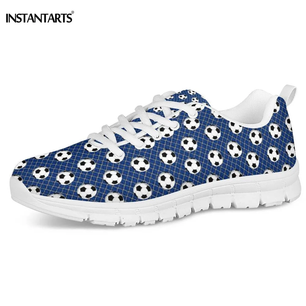

INSTANTARTS Soccer Football Printing Flats Shoes Women Men Casual Mesh Shoes Breathable Brand Custom Casual Shoe Light Sneakers