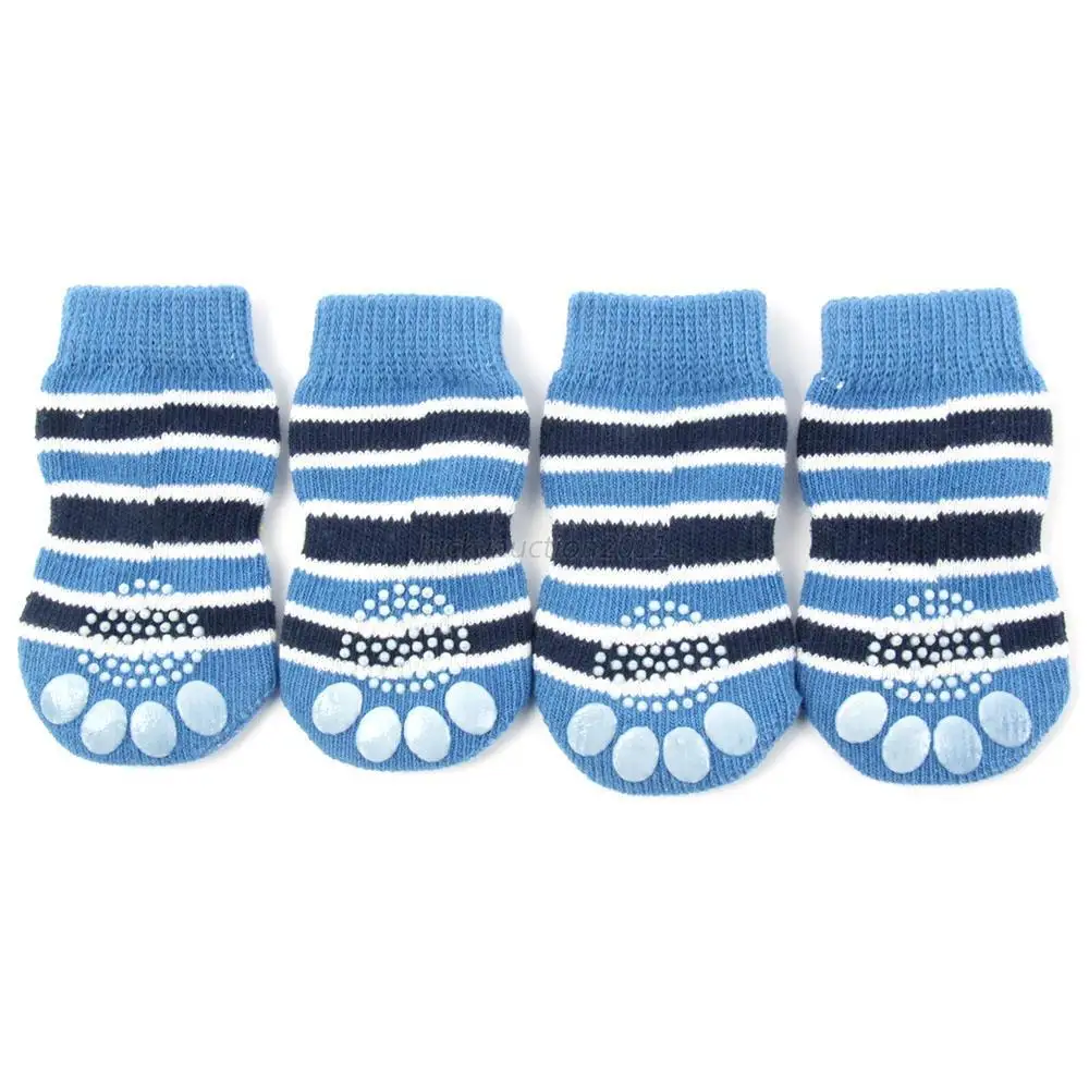 Уютная домашняя Собака Щенок теплая вязаная обувь домашние Нескользящие ботинки