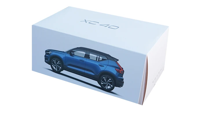 Новинка 1/18 Volvo XC40 SUV литая модель металлического автомобиля SUV модель белого и синего цвета Коллекция подарков для мальчиков оригинальная коробка