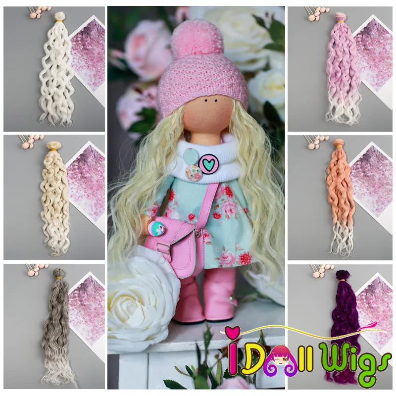 

1 piece 15cm/25cm Hair Extensions High Temperature Synthetic Fiber Hair Piece for 1/3 1/4 1/6 1/8 1/12 Dolls DIY Doll Wig Hair