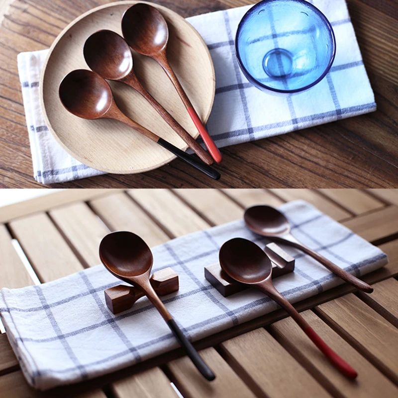Посуда комплект из 3 предметов 16,5*4 см деревянные ложки Изысканный Милые эко-Кофе деревянная ложка Чай ложка посуда ткань чемоданчик