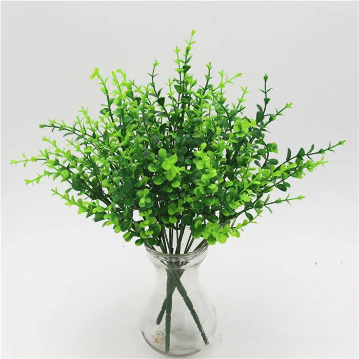 7fork36cm S Eucalypt 7 вилок водная трава эвкалипт пластиковые искусственные растения зеленая трава пластиковые цветы Свадебные украшения для дома Декорации для стола - Цвет: 7fork36cm S Eucalypt