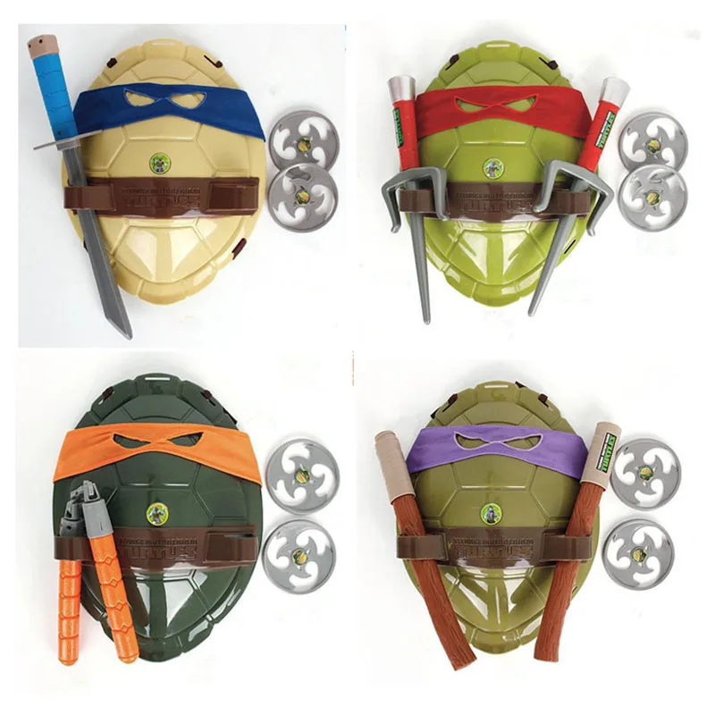 Anime Ninja Turtles Glowing Mask Weapons Suit Cosplay Boys Leonardo Toy