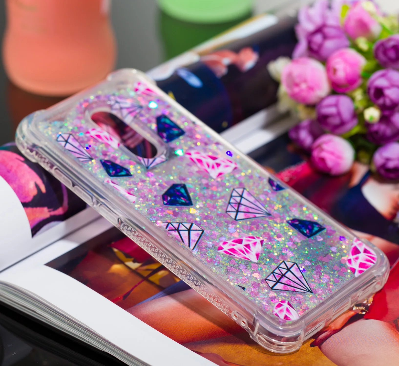 Liquid Quicksand Case For Xiaomi MI A1 5X A2 Lite Love Heart Glitter Cover Redmi 6 Pro Bling Sequins Mi Funda |