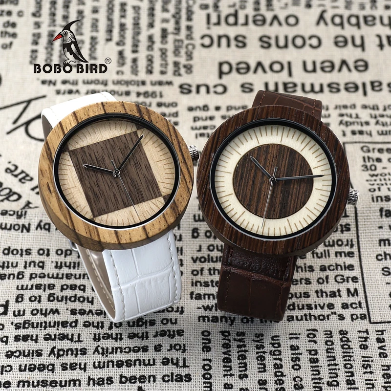 BOBO BIRD Round Male Zebra Wooden Watches Men Craft Top Brand Designer Curren China Supplier Saat Erkekler