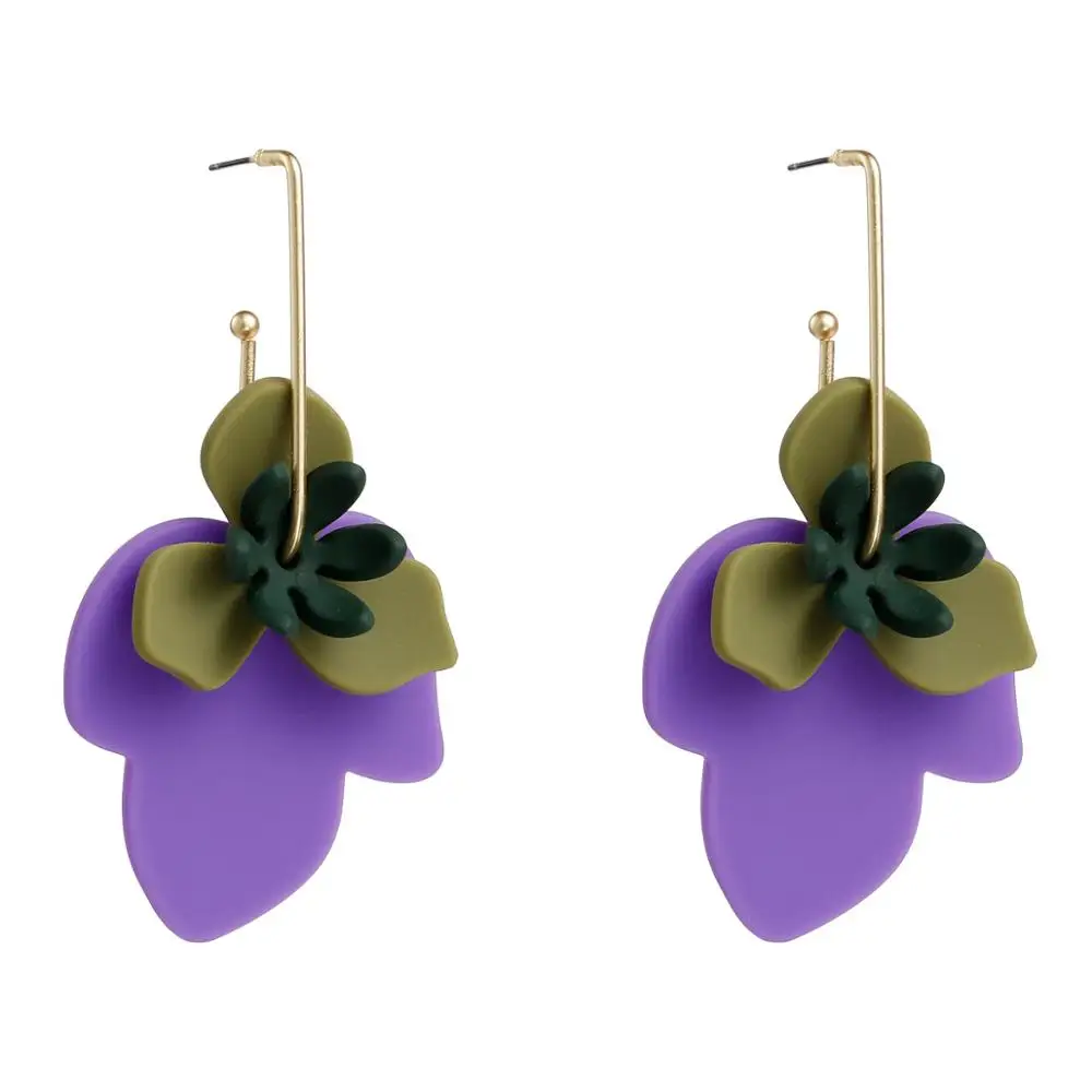 

Fashion Resin Pink Flowers Earring For Women Brand Design Bohemia Sweet Floral Hanging Statement Earrings Wedding Boho Jewelry
