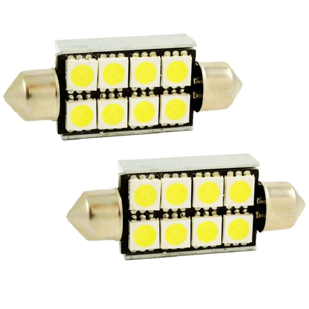 

4pcs car new styling festoon-42mm white light color C5W C10W no error Festoon 8 led 5050 smd reading light lamp
