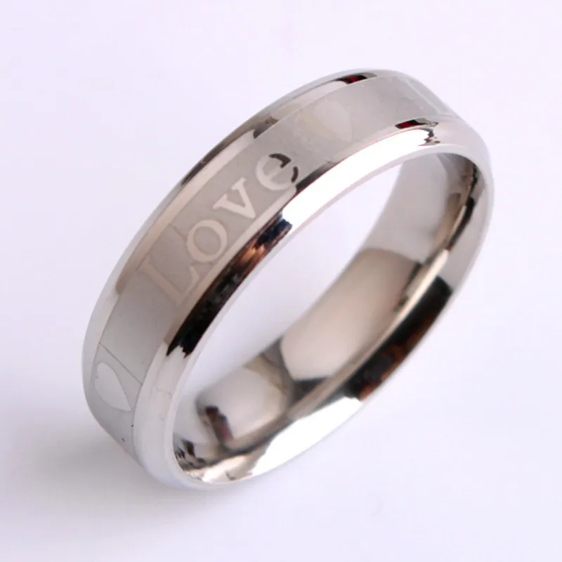Stainless Steel Rings for Men Letter LOVE Engagement Wedding Rings High