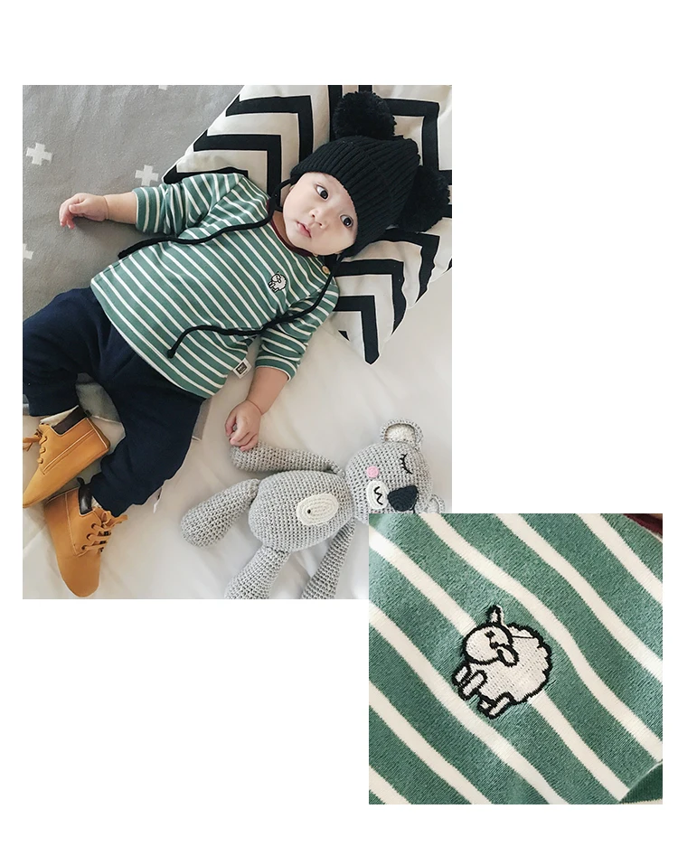 Lemonmiyu/Весенние футболки в полоску из хлопка для малышей повседневные футболки с длинными рукавами и рисунком для малышей топы с круглым вырезом для новорожденных, детская мягкая футболка