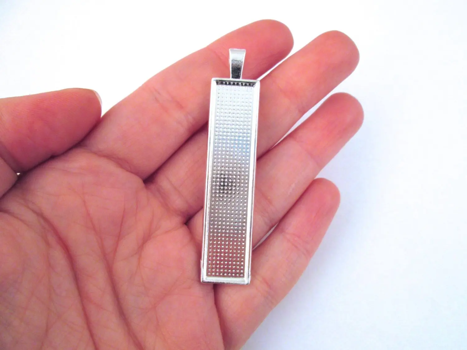 

Silver Rectangle Pendant Setting 60x12mm, Pick your amount, B113theof