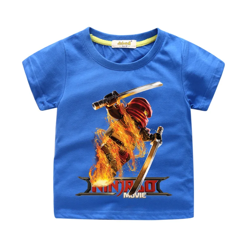 

Children New Summer Cartoon Ninjago Print T-shirts Boys Shorts Tops Clothes Girls Tees Costume Kids Clothing Baby Tshirts WJ113