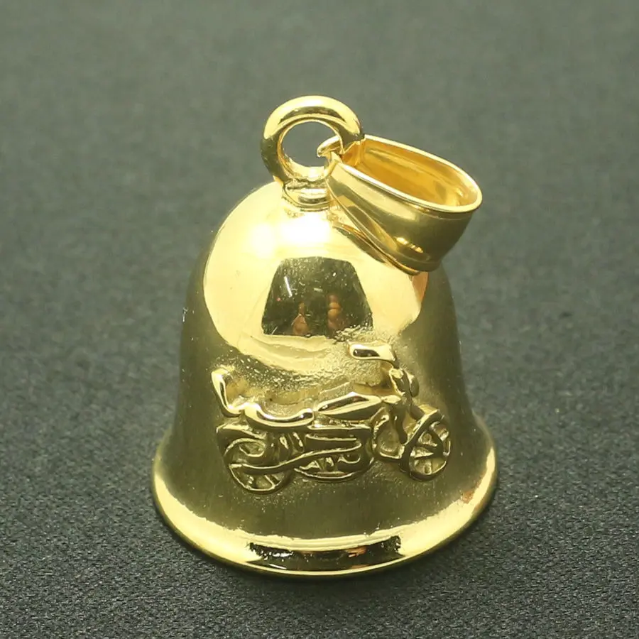 

316L Stainlesss Steel Golden Biker Motorcycle Classic Polishing Jingle Bell Pendant