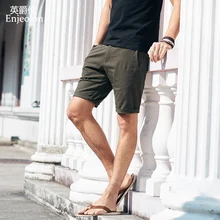 Бренд Enjeolon, топ, летние повседневные шорты для мужчин, хлопок, Sim Fit, одноцветные мужские шорты, шорты до колен, K6807