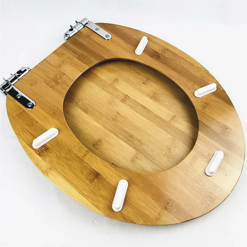 Universal buffer toilet seat cover,Solid wood bamboo toilet seats lid,High quality thicken bamboo Slow-Close toilet seats