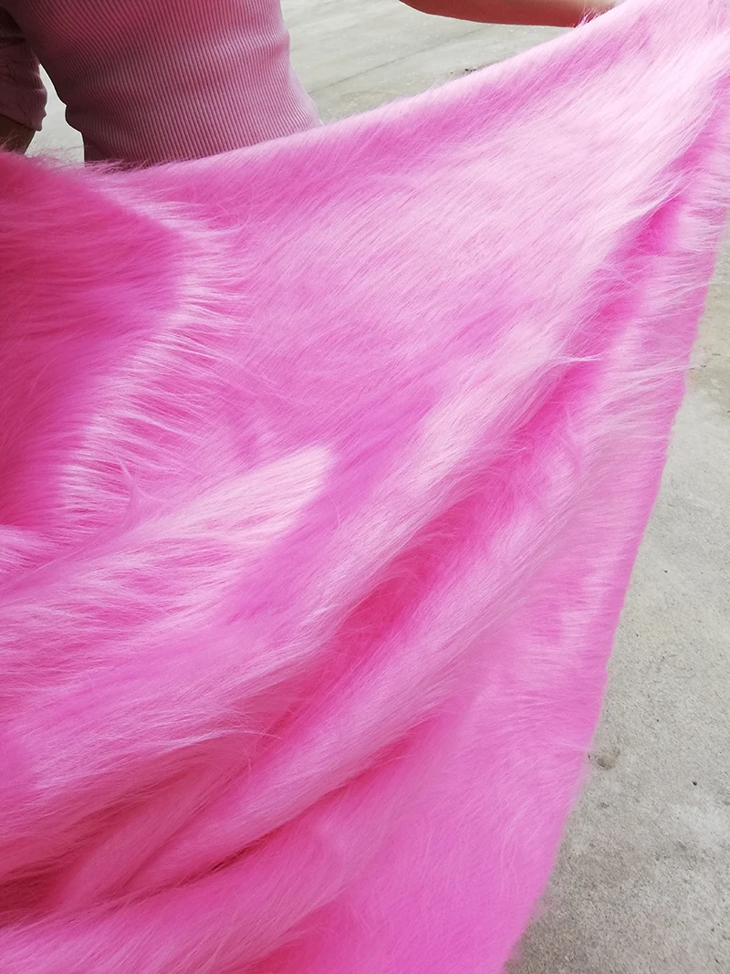 Хорошее качество ярко-розовый 9 см piel плюшевые ткани, косплей одежда материал, ткань искусственный мех, войлочная ткань, 160 см* 50 см/шт