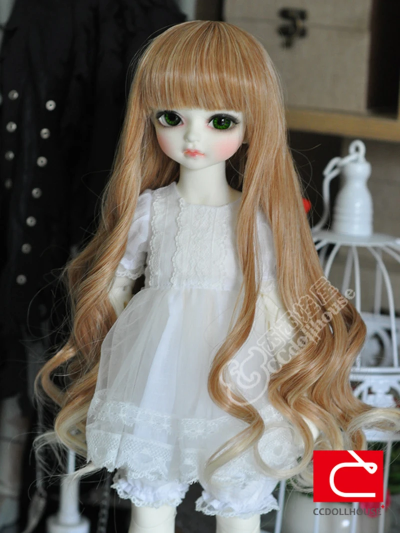

1/3 1/4 1/6 Bjd SD Doll Wig High Temperature Beautiful Long Wavy Brown To Blonde BJD Super For Doll Hair Wig