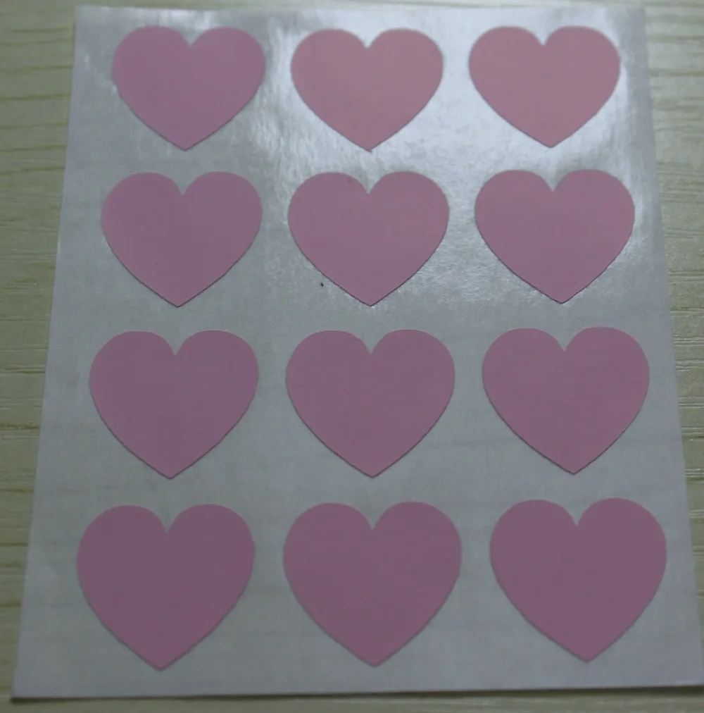 

1.9cm Light Pink Heart Stickers - Light pink mini heart sticker