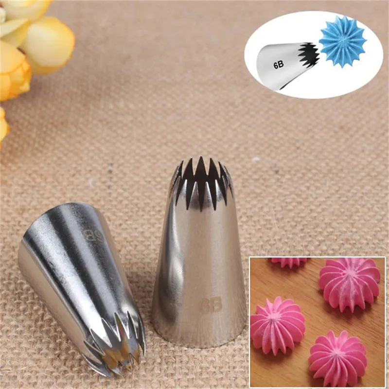 TTLIFE Stainless Steel Nozzle Cake Decorating Tips Writing Tube Icing Nozzle Baking & Pastry Tools Cupcake Baking Tools 6B#