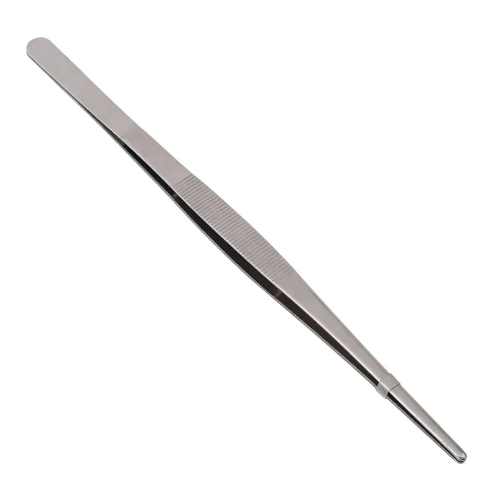 

Extra-long 30CM/12 Inch Stainless Steel Kitchen Grill Tweezers BBQ Food Oven Salad Fish Serving Tongs Barbecue Tool