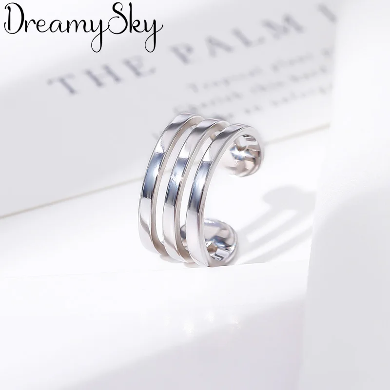 

Romantic Style New Luxury 925 Sterling Silver Big Layer Rings For Women Wedding Retro Adjustable Size Ring Party Gifts